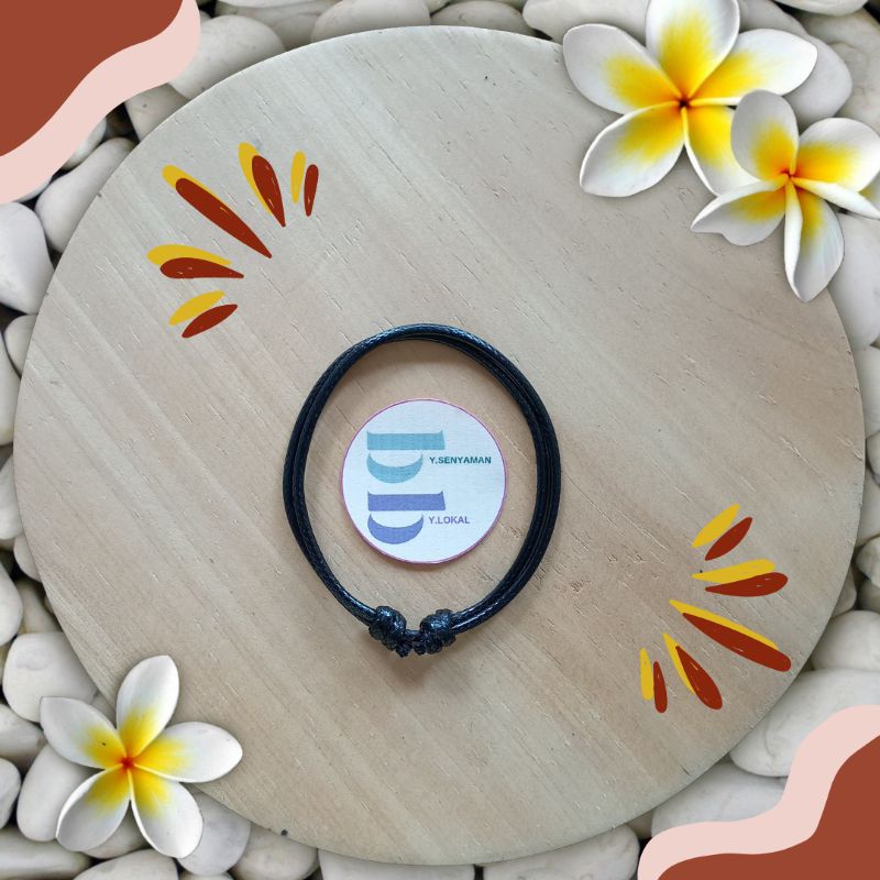 Gelang Hitam Polos/Gelang Korea/Gelang Couple
