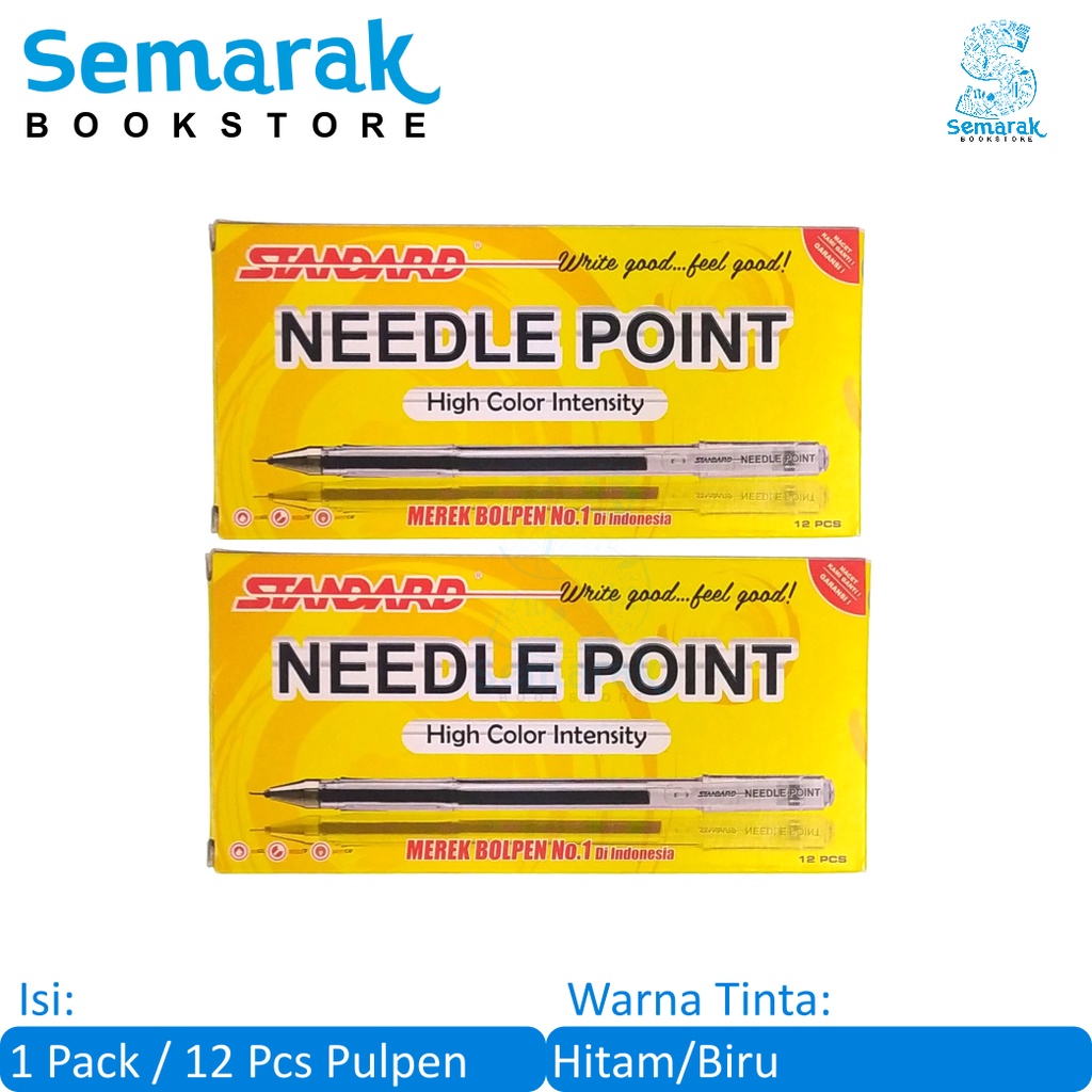 

Standard Needle Point Pulpen Jel Lancip H2O Gel 0.5 - Hitam / Biru [1 Pack / 12 Pcs]
