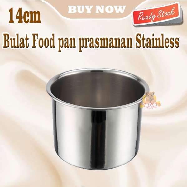 14cm Bulat Food pan prasmanan Stainless foodpan bulat Tinggi 7.5CM