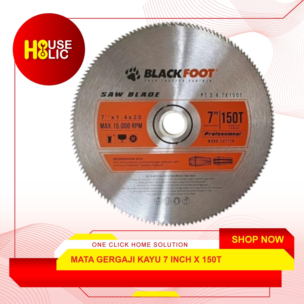 Mata Potong Gergaji Kayu 7&quot; x 150T / Circular Saw Blade Halus 7x150T