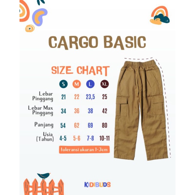 Celana Kargo / Cargo Pants by Kidibuds KC004, KC005, KC006, KC007