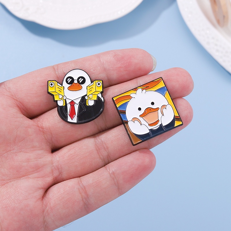 Bros Pin Enamel Desain Kartun Hewan Bebek Lucu Untuk Hadiah