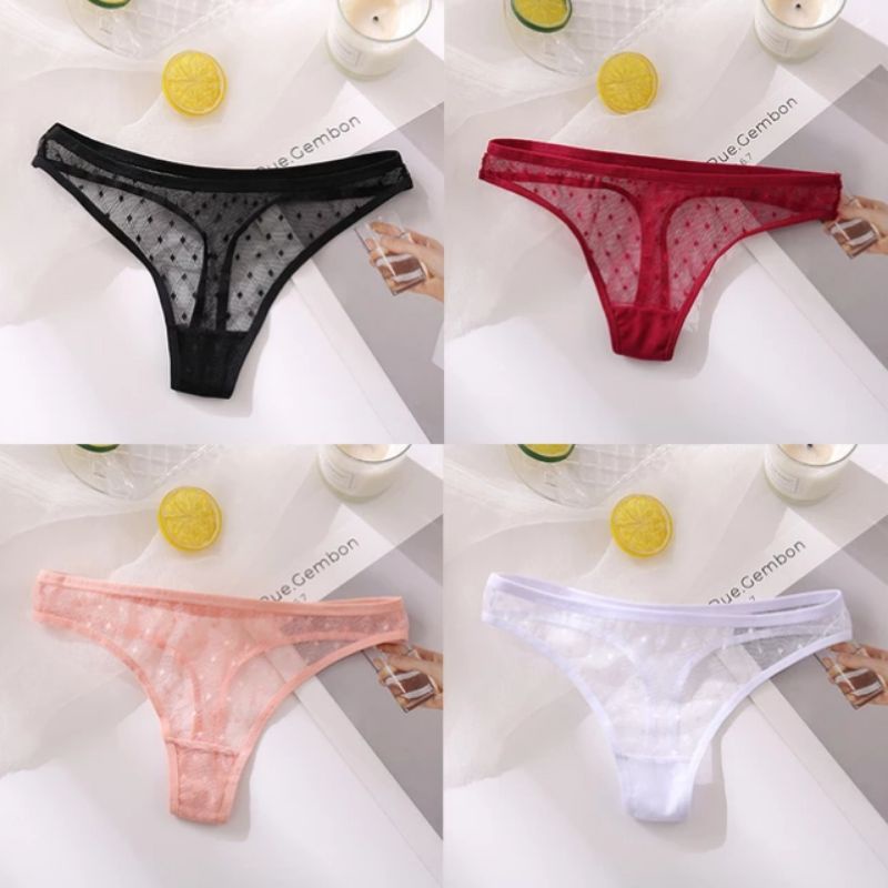 FINETOO FT40 Sexy Celana Dalam Wanita Thong Women Renda Elastis Panty Soft Lace