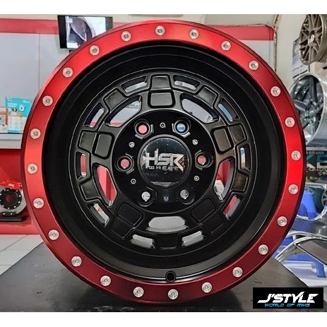 VELG HSR AIKMEL RING 15 X 8 PCD 6X139,7 ET-10 BLACK RED LIPS