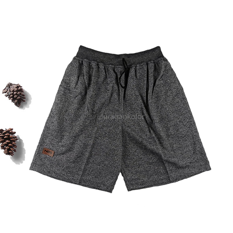 Celana Pendek Pria Kolor Cowok Dewasa Santai Two Tone Kaos Baby Terry