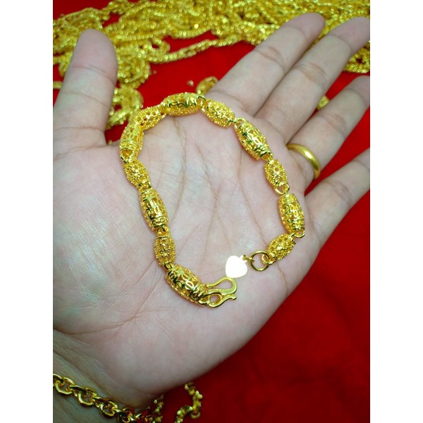 gelang bola asli emas lapisan kristal