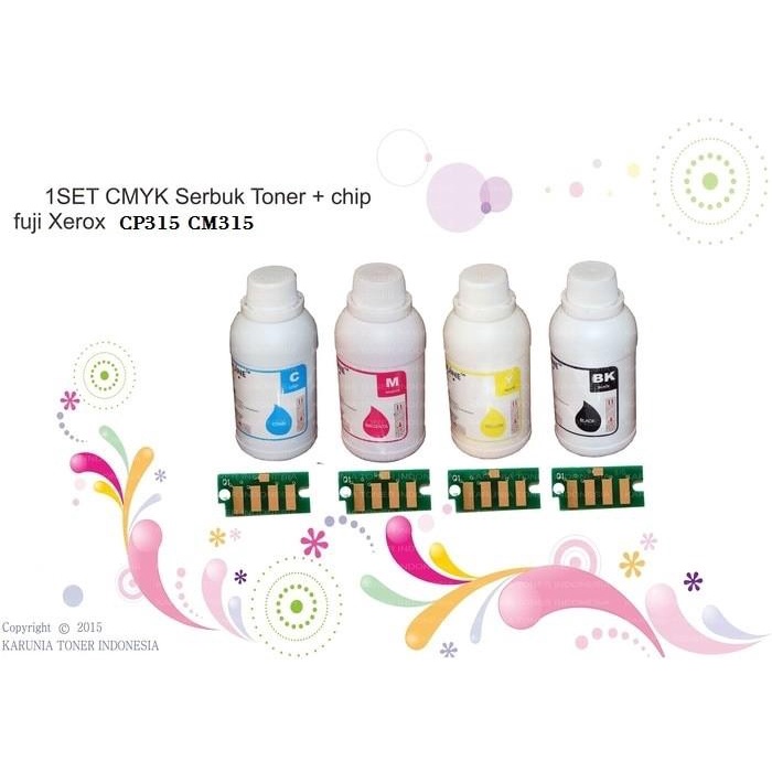 Serbuk Toner + Chip Fuji Xerox Color CP315 CP 315 CM315 CM315z