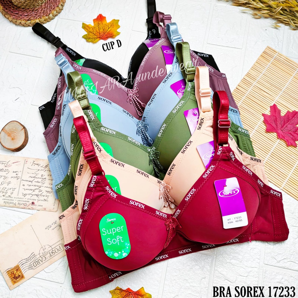 Bra Tanpa Kawat Busa Cup C SOREX 17233 Size 36-42 / BH Cup Besar Busa Tipis Tanpa Kawat Sorex