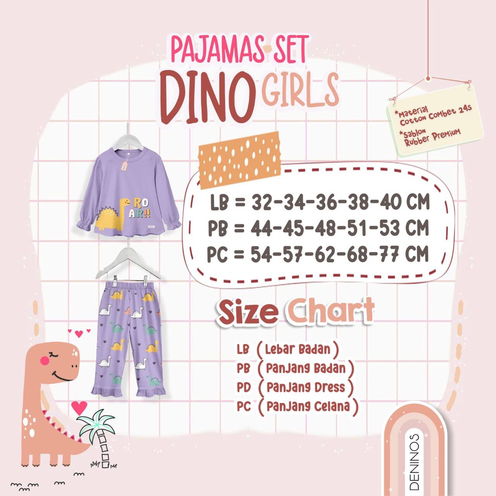 Set Double Ruffle  Dino series Deninos