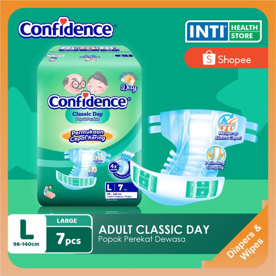 Confidence | Classic Day L 7 | Popok Perekat Dewasa | Adult Diapers