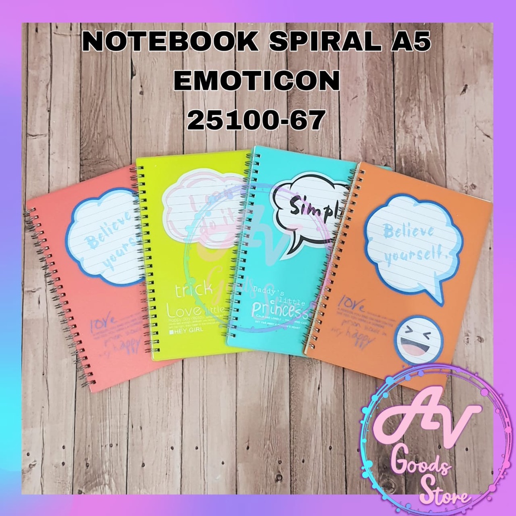 

Notebook Spiral A5 Emoticon 25100-67 / Diary Spiral A5 80lembar / Notebook