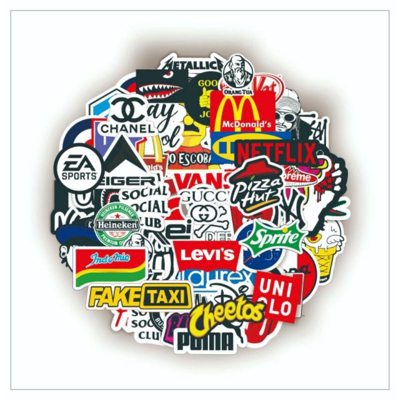 

Stiker Brand Paket isi 45pcs random Sticker Graftac Die cut High Quality Waterproof