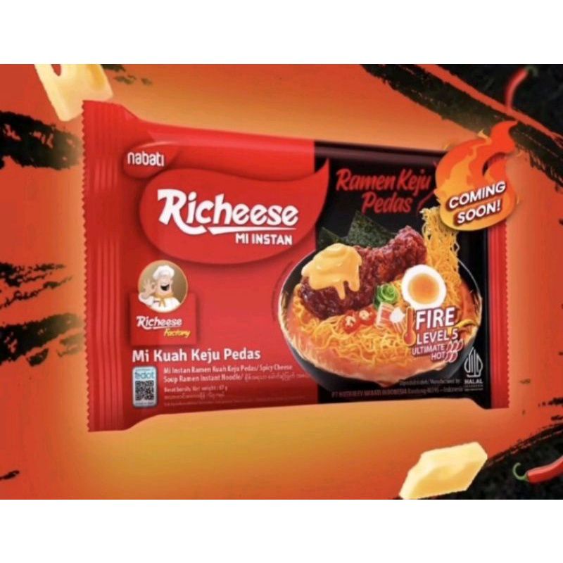 READY STOK NEW MIE RICHEESE RAMEN KEJU PEDAS LEVEL 5 MIE KEJU PEDAS LEVEL 5 RAMEN KUAH