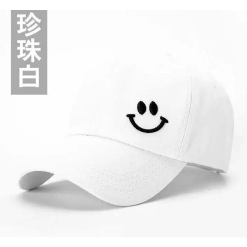 Topi Baseball Bordir Korea Pria Wanita Model Smile Senyum Distro bisa bayar di tempat