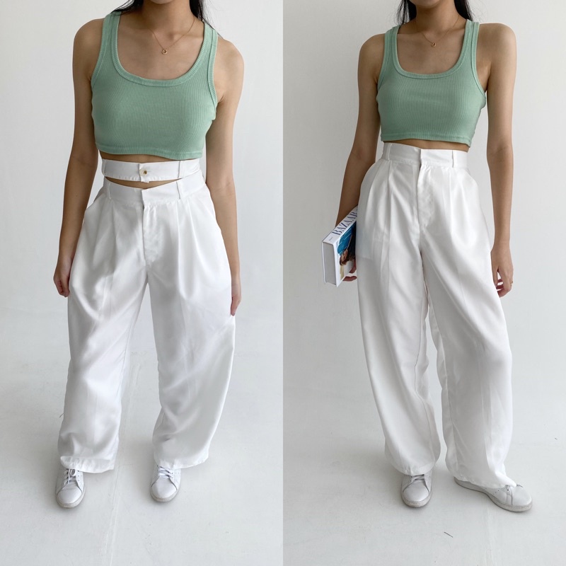 OBI PANTS - POSHA Celana Panjang Highwaist Trousers Korean Basic Long Super Highwaisted Pants