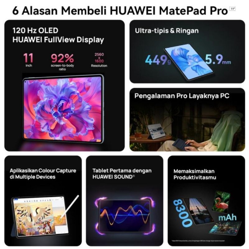 Huawei MatePad Pro 11 Inch Tablet 8/256 GB Garansi Resmi