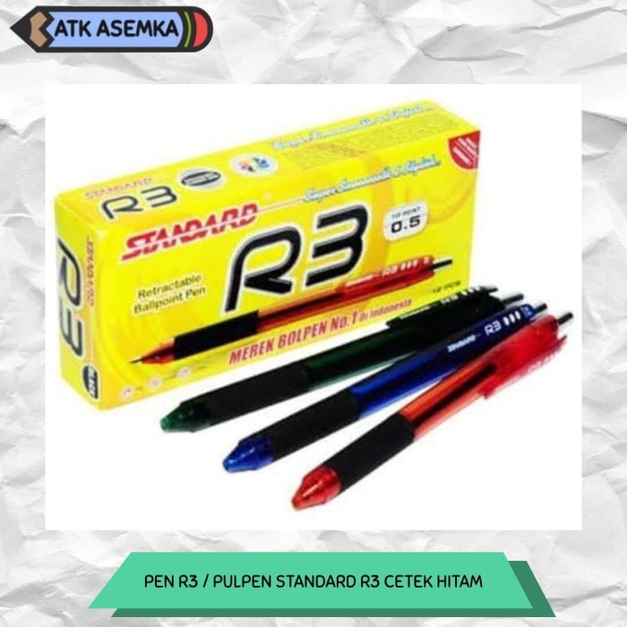 

PEN R3 / PULPEN STANDARD R3 CETEK HITAM - Hitam