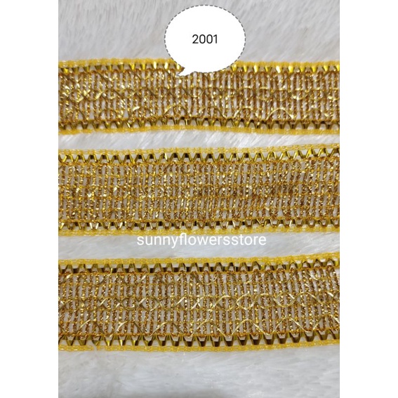 RENDA GOLD MOTIF MPL LEBAR 2,5 CM ISI 17 YARD