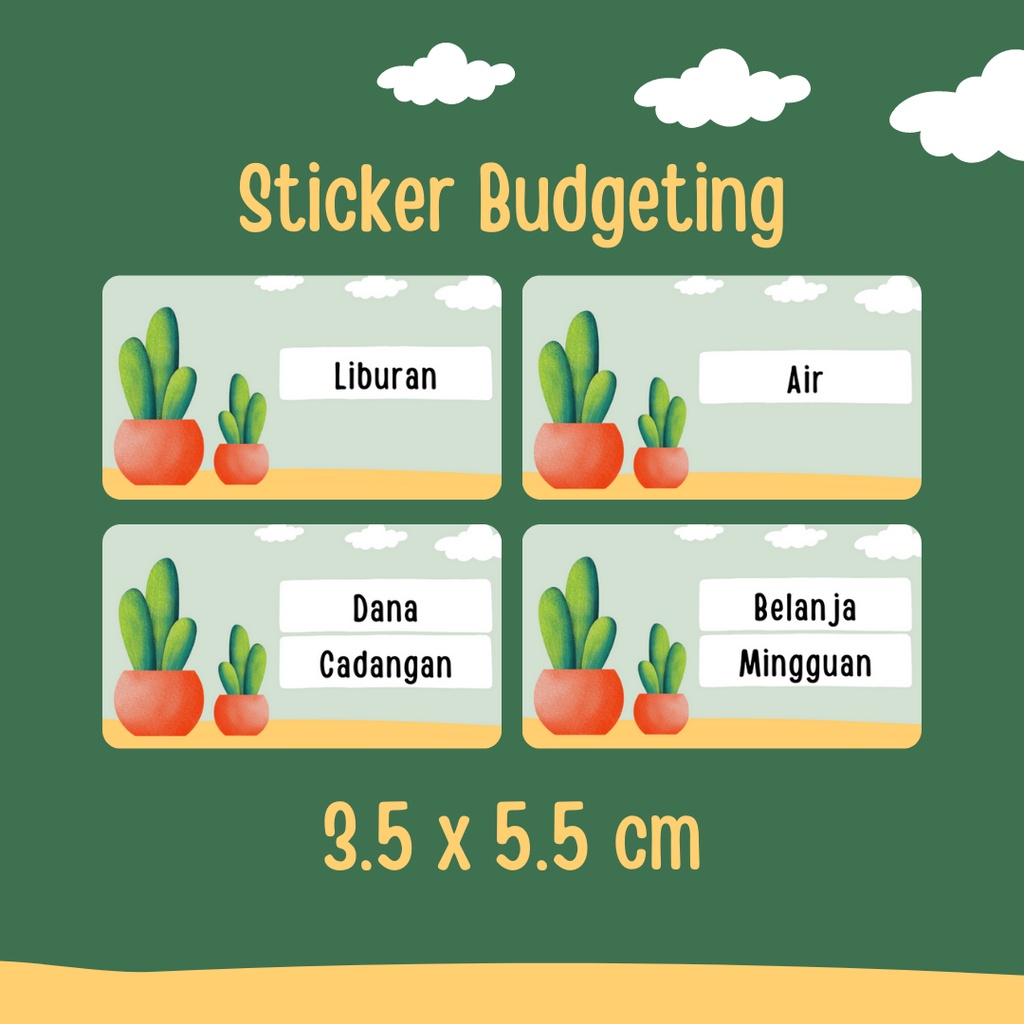 

CUSTOM - STICKER Budgeting / Stiker Dompet Keuangan / Dompet Pintar Ukuran 3,5 x 5,5 cm 1 Paket Isi 10 pcs