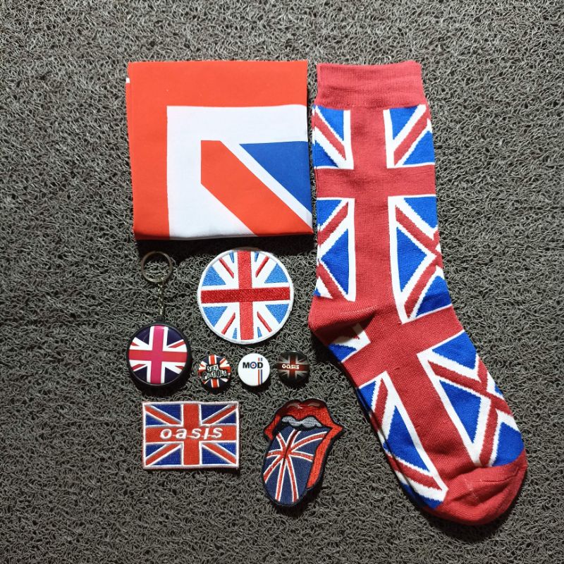 SLAYER BANDANA ENGLAND FREE SOCKS PATCH PIN PREMIUM BEST SELLER ( SATU PAKET HEMAT )