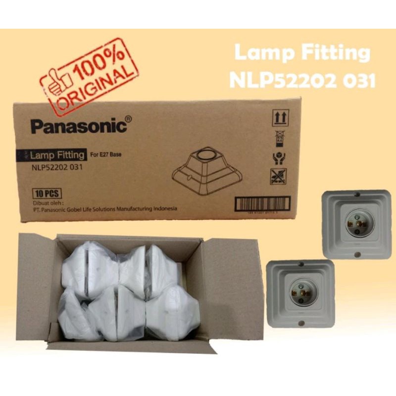 FITTING LAMPU PANASONIC PLAFON KOTAK SEGI NLP52202 dan BULAT NLP52201 E27 TEMPEL(HARGA PER PCS)