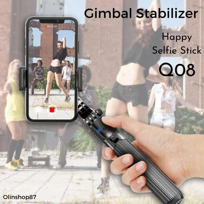 Gimbal Hanphone Gimbal Stabilizer Q08 Selfie Stick Tripod - Smarphone
