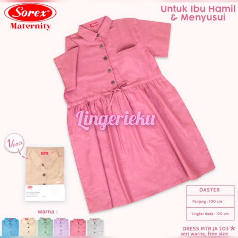 Sorex JA 203 Sorex Dress Maternity / Daster Ibu Hamil Menyusui Bahan Katun Freesize