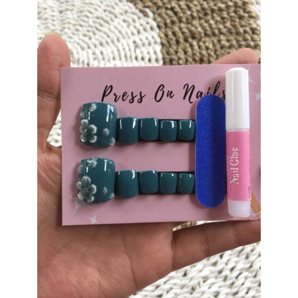 fake nails kaki / kuku palsu kaki