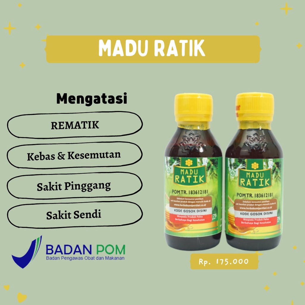 

MADU RATIK HERBAL - Madu Herbal untuk mengatasi Rematik, Pegal Linu, Kesemutan, Nyeri Sendi dan asam urat