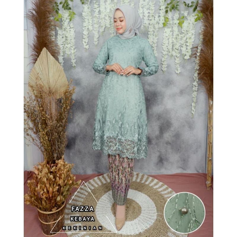 Fanstore - Set Kebaya Tunik Tulle Bordir Bigsize LD 130