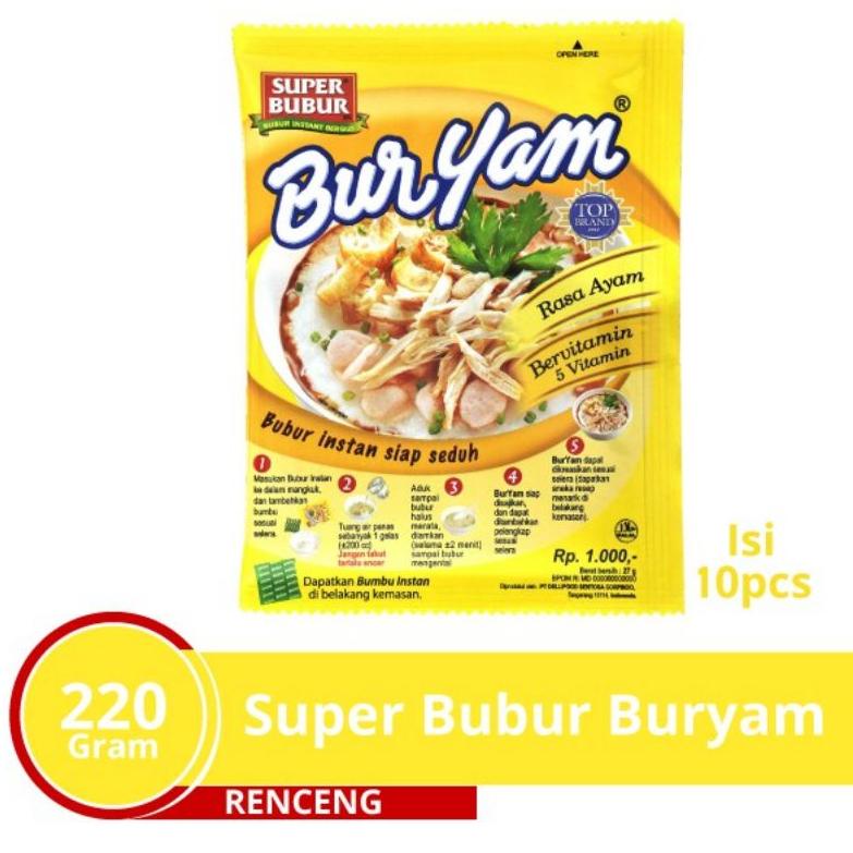 

[KODE PRODUK MRW8A6938] Super Bubur Buryam Rcg 10 Pcs berat 22 Gr