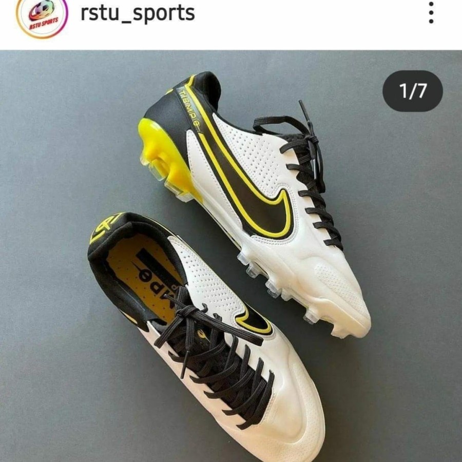 nike tiempo legend 9 elite fg white black yellow