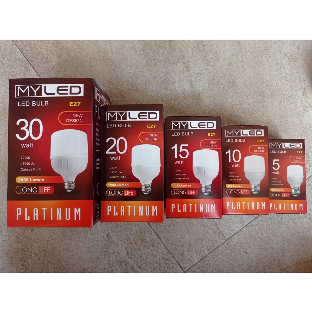 Lampu LED Murah Bohlam LED MYLed PLATINUM Cahaya Putih