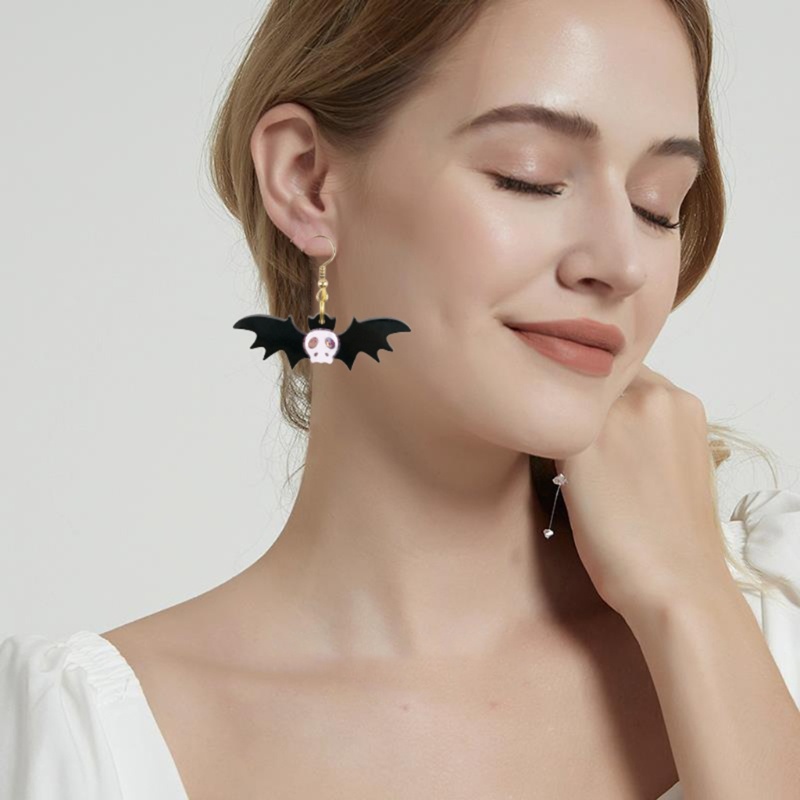 Cetakan Resin Bentuk Tengkorak Kelelawar 3D Bahan Silikon Untuk Membuat Anting Gantung