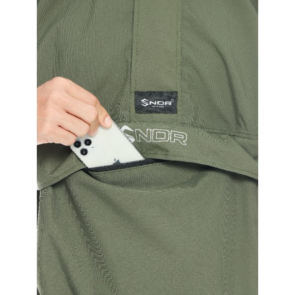 Jas Hujan Saku Kangguru SNDR Hijau Army JUMBO XXL