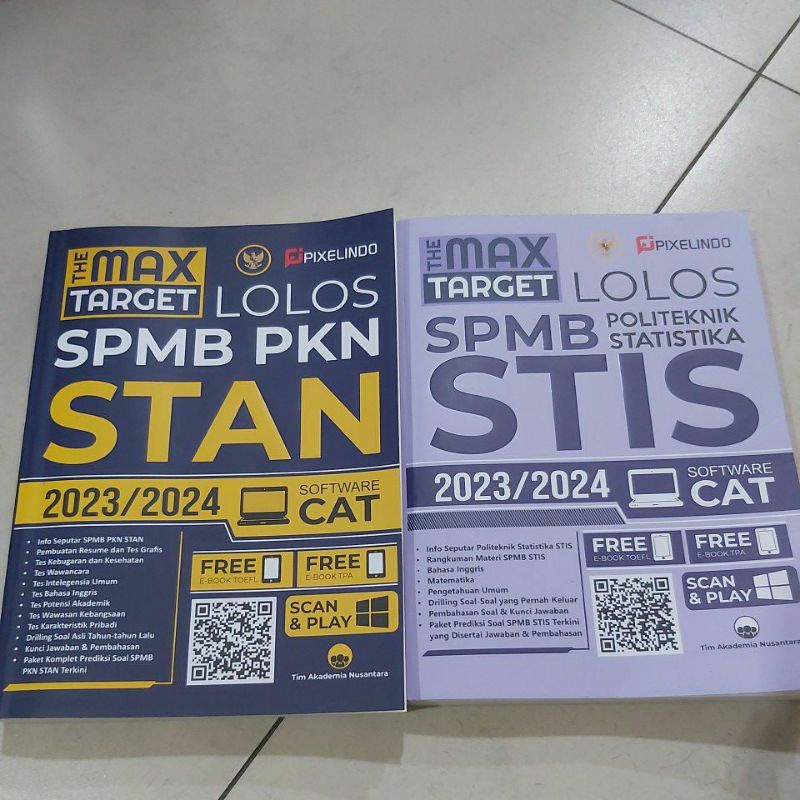 JUAL BUKU THE MAX TARGET LOLOS SPMB PKN STAN POLITEKNIK STATISTIKA STIS 2023 2024 SOFTWARE CAT TIM A