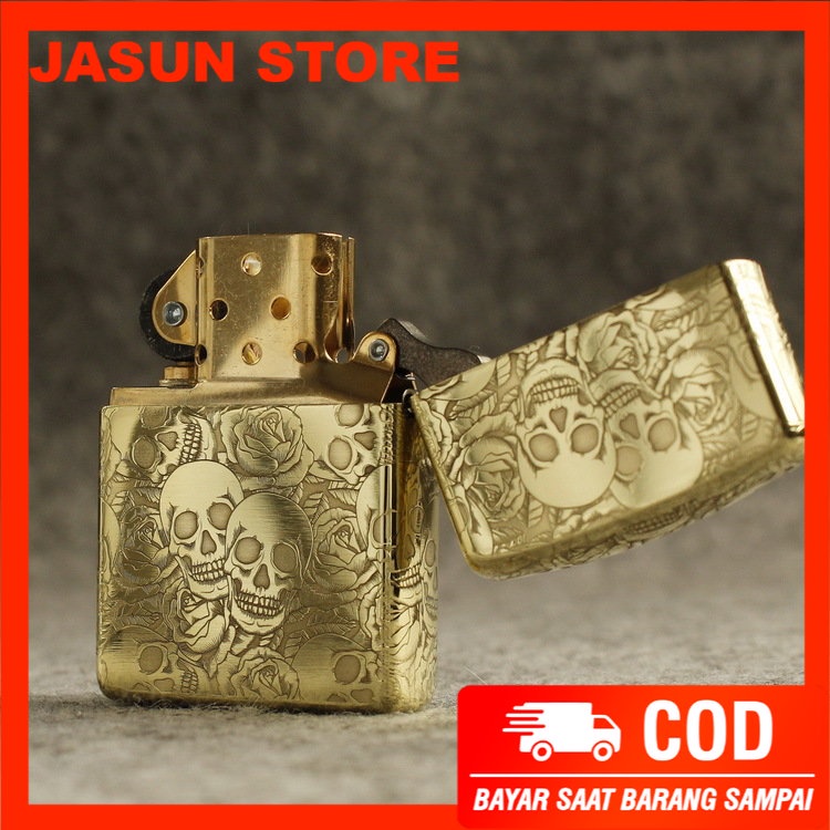 Korek Api Zippo Premium Motif Tengkorak Skull