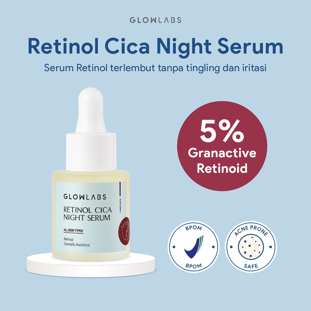 GLOWLABS Retinol Cica Serum 20ml - Mild and Powerful Anti Aging Skincare