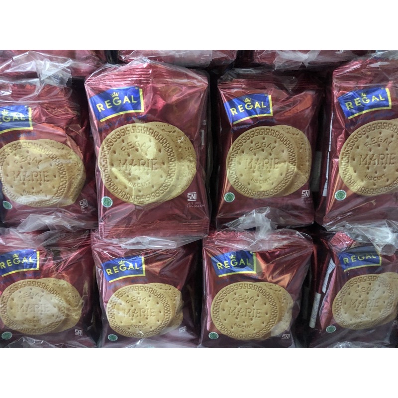 

Regal Biskuit Marie . 1 Renceng isi 10 x 12gram