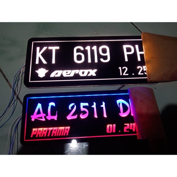 Cover Plat Nomor MOBIL Variasi akrilik nyala