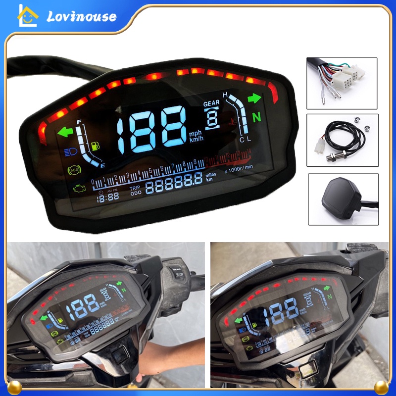 Speedometer Digital Universal Motor rx3n LED LCD Odometer Lampu Latar