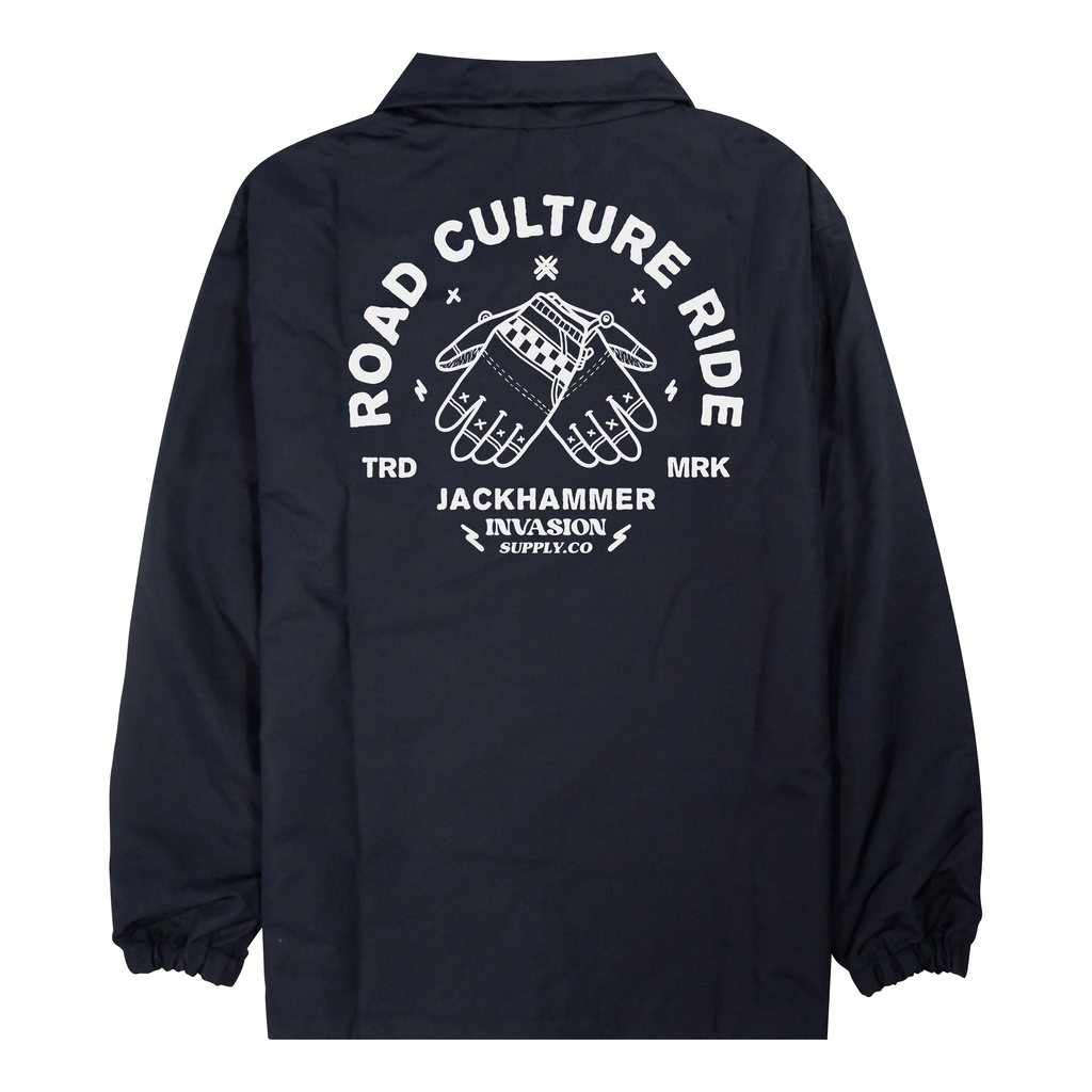 Jackhammer Coach Jacket Road Culture hitam