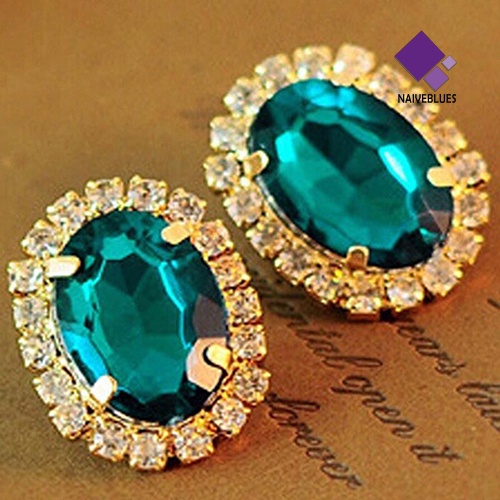 Anting Stud Berlian Imitasi Gaya Istana Untuk Wanita