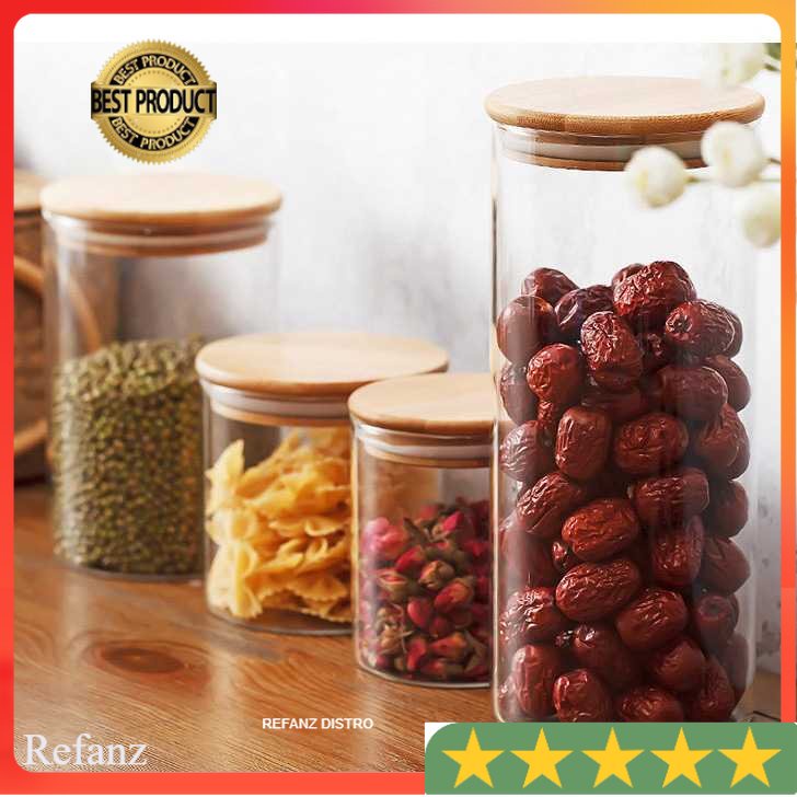 One Two Cups Toples Kaca Penyimpanan Makanan Glass Jar - GH1270