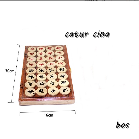 Catur China / Catur Tiongkok / Chinese Xiang Qi warna coklat kayu natural