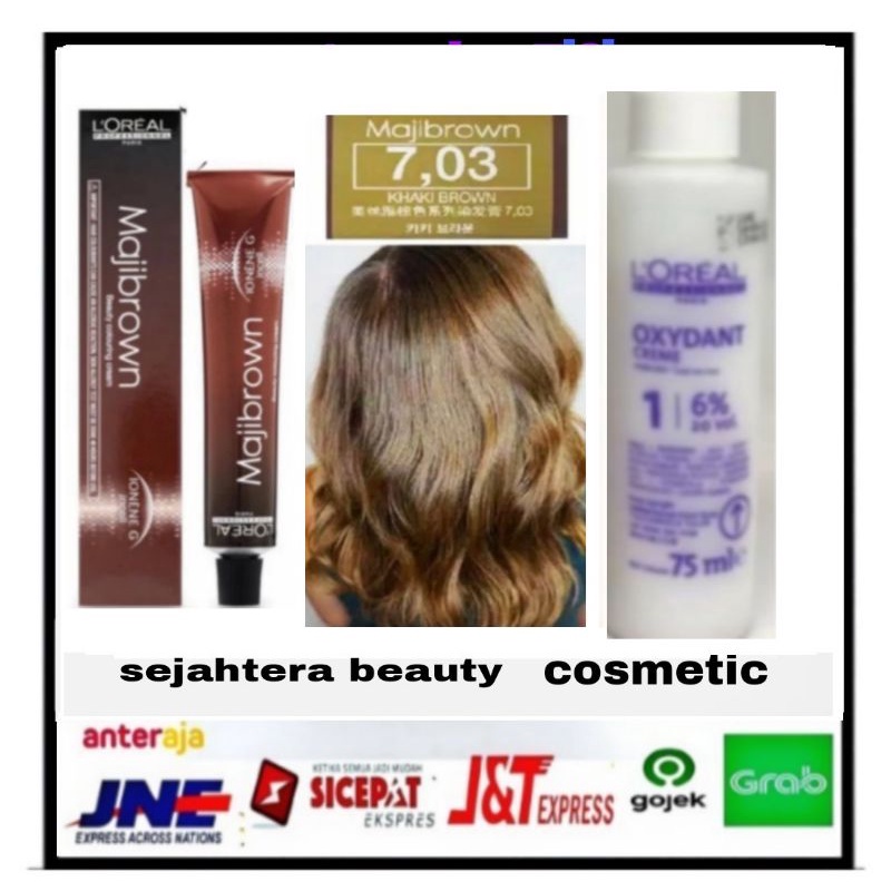 pewarna rambut cat rambut Loreal majibrown menutup uban +Oxydant 75ml
