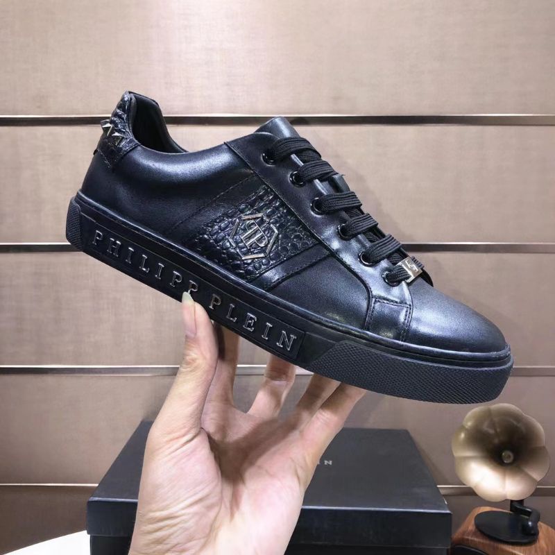 sepatu pria philipp plein sneaker cowok hitam kulit asli men shoes pp top branded mirror P1SHOES