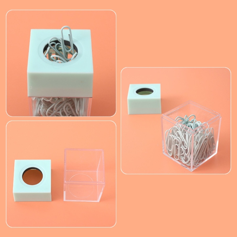 Zzz Kotak Dispenser Magnetik Holder 100pcs Klip Kertas Kapasitas Besar Untuk Rumah / Sekolah / Kantor