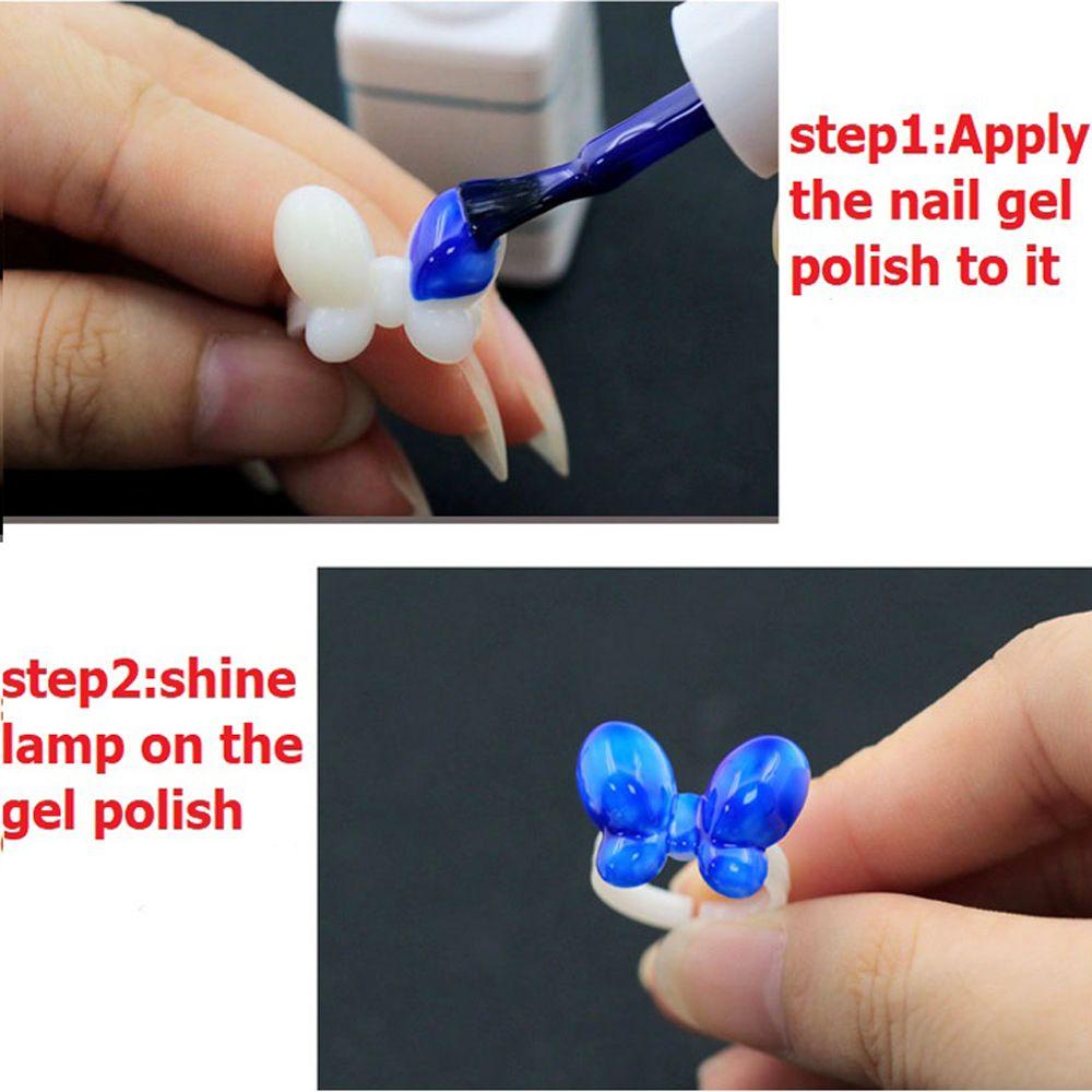 Needway Kuku Palsu 50Pcs Praktek Nail Polish Display Akrilik Nail Art Nail Rings Display