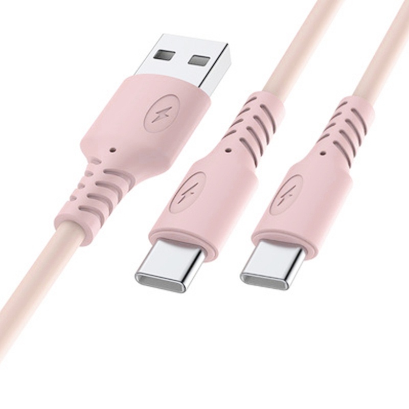 Cre 2 In 1 Kabel Data / Charger Micro USB / Type C Bahan Silikon Untuk Android